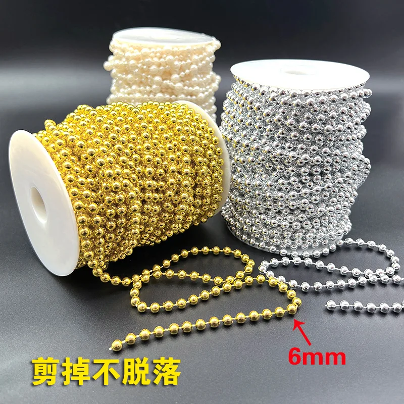 6.6-78.74 Feet Pearls String Beads Decors &Phi;6-14mm Faux Pearl Garland Roll Strand for Crafting String of Flower Wedding Valentine imitation pearl beads