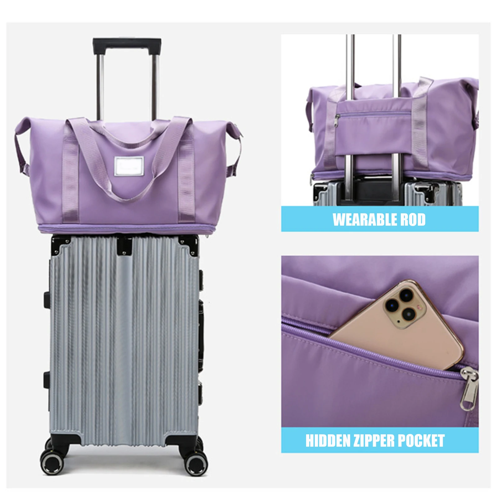 Evealyn Bolsas de mudanza resistentes extra grandes de 120 L, bolsas de  almacenamiento de equipaje impermeables con bolsas, bolsas de  almacenamiento