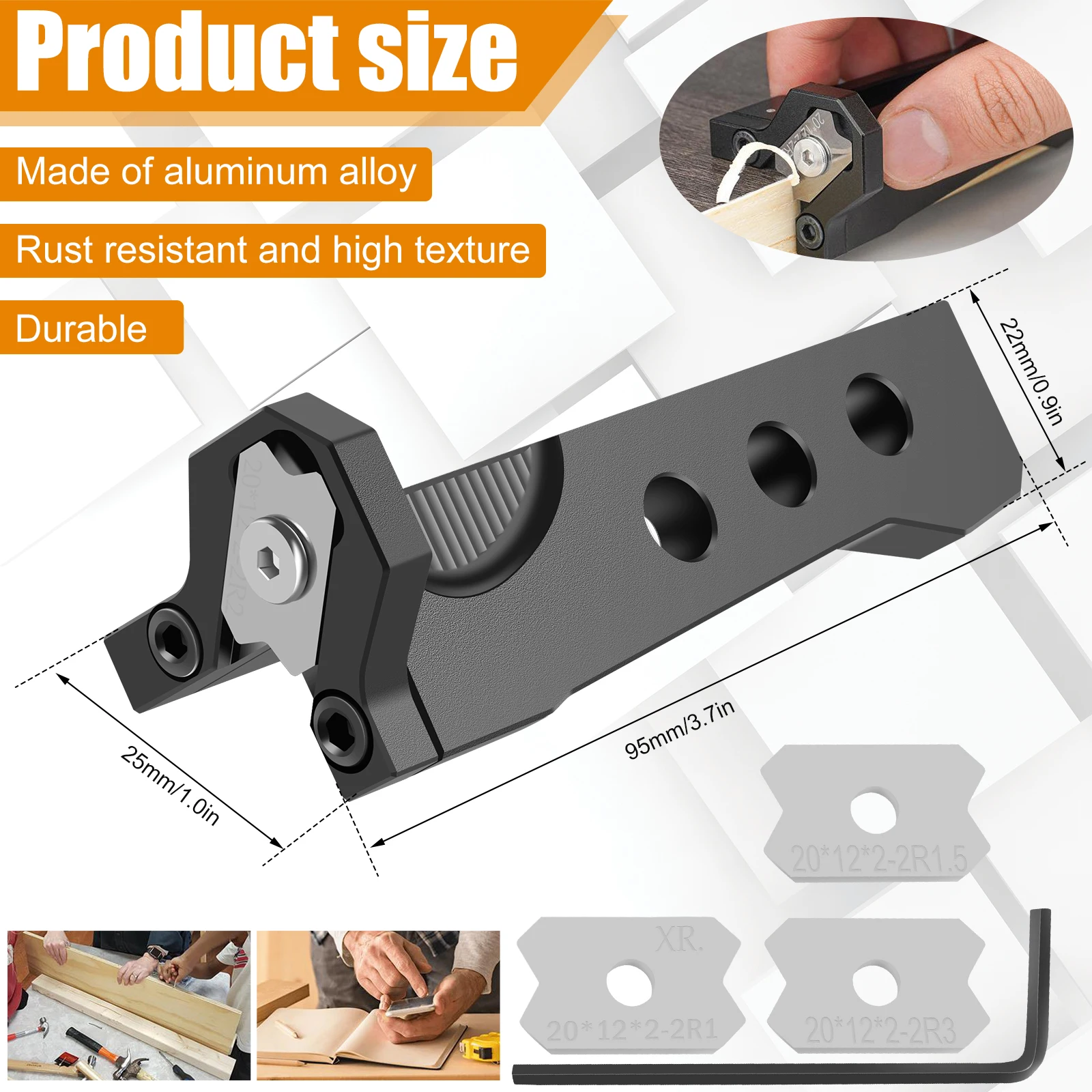 Woodworking Blade Edge Corner Planer Manual Planer Wood Chamfering Fillet Scraper Board Deburring Tool Edge Banding Arc Trimmer woodworking hand tools wood trimming tool