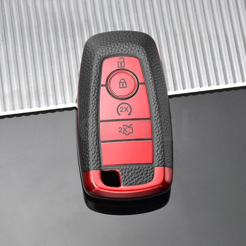 Premium TPU Leather Car Key Fob Holder Case Cover