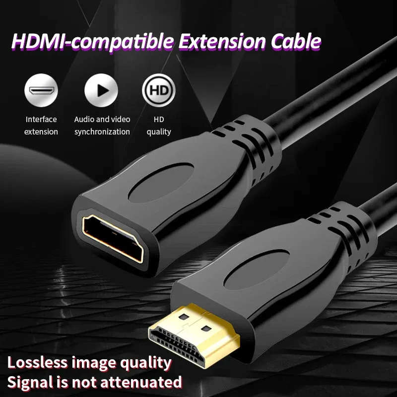 Hdmi adapter cable 1080P HDMI-compatible extension cable adapter male to female HDMI-compatible extender cable for PC TV Box PS4 3 laptop projector