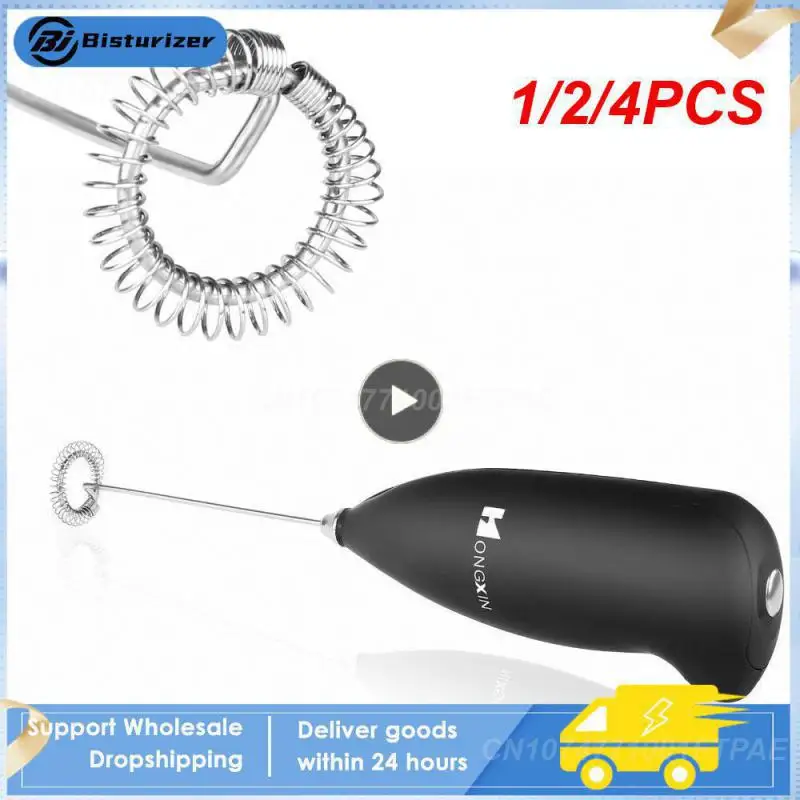 

1/2/4PCS Electric Milk Frother Egg Beater Handheld Stainless Steel Mixer For Chocolate Cappuccino Stirrer Foamer Coffee Maker