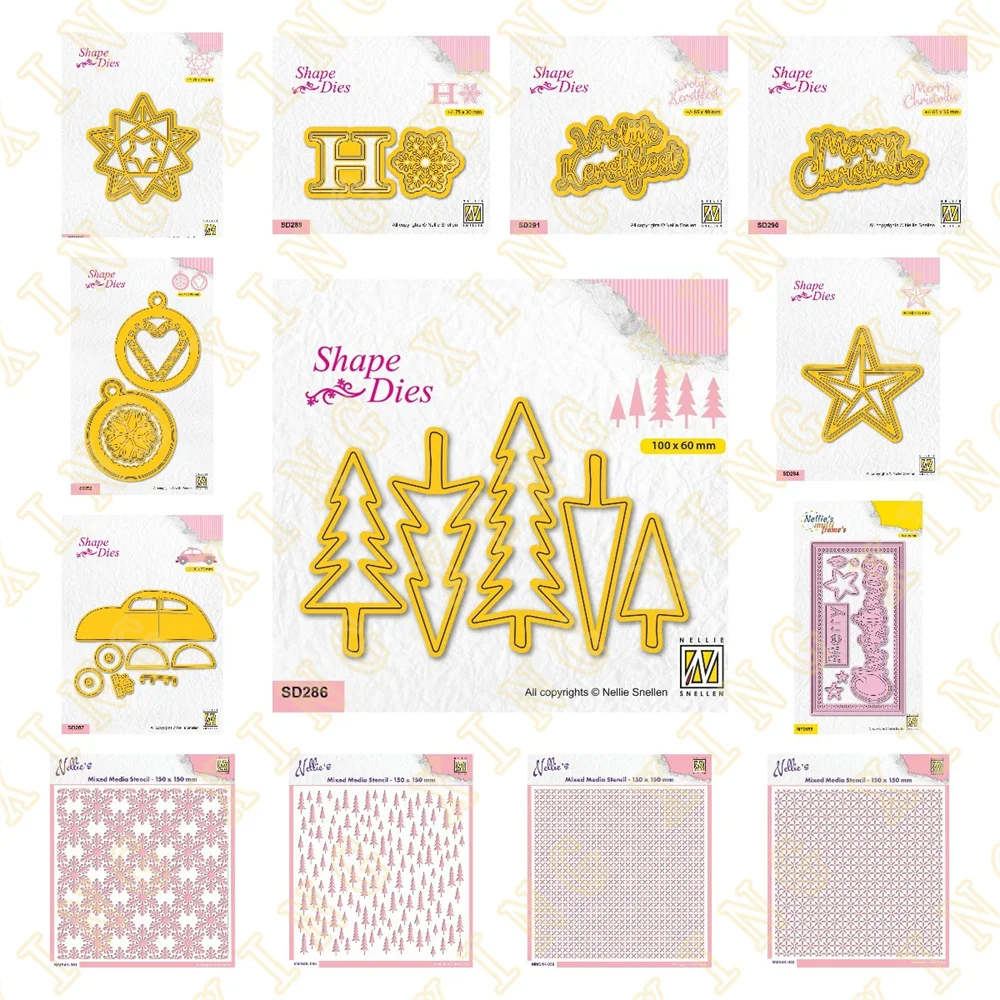 

Christmas Trees Metal Cutting Dies Scrapbook Diary Decoration Stencil Embossing Template DIY Greeting Card Handmade 2023 New