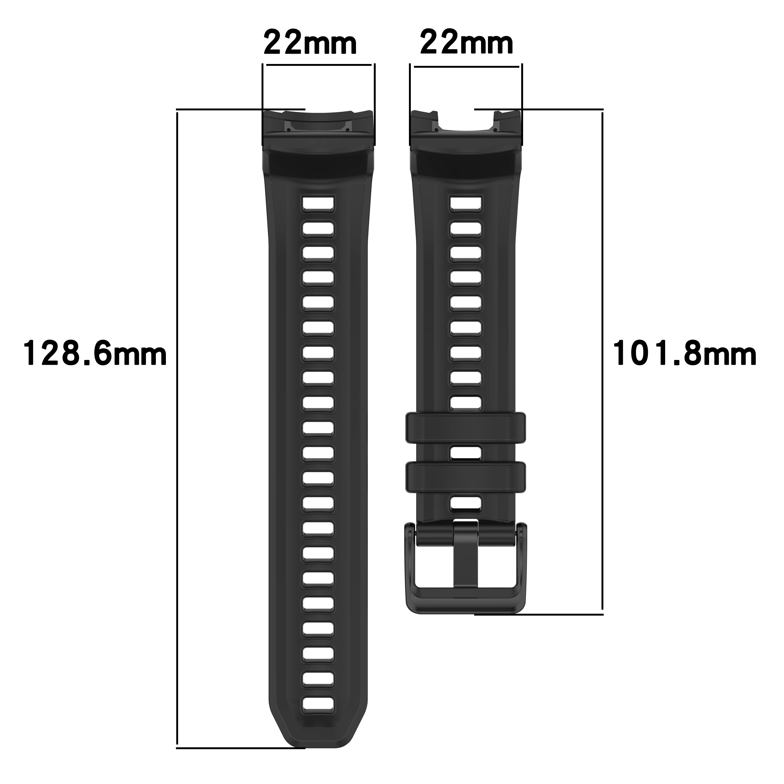 Breathable Sporty Silicone Loop Watch Strap - 22/26MM
