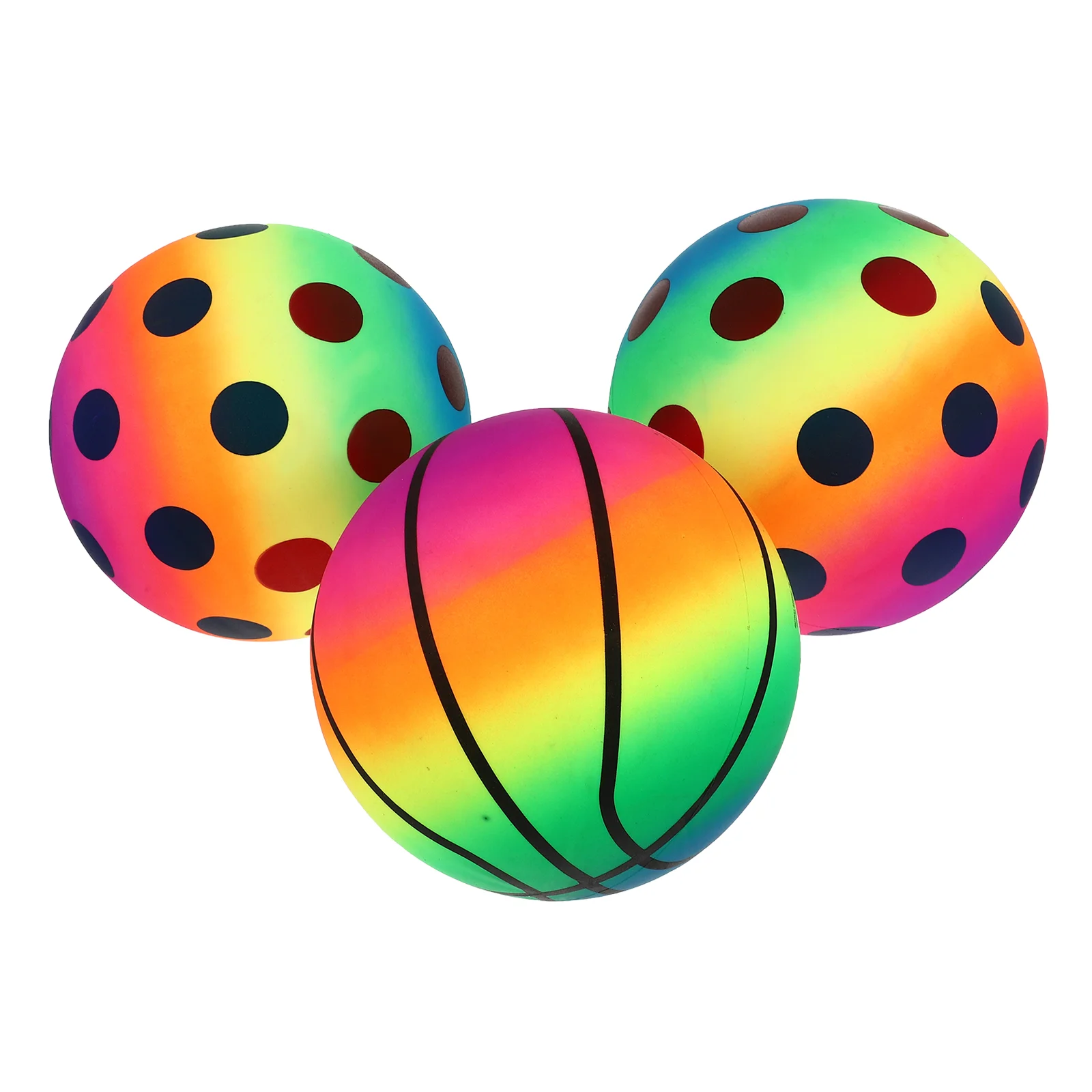 

3pcs Rainbow Balls Funny Inflation Beach Thickened Beach Balls For Kidss for Kids and Adults, Indoor and Outdoor Sports (