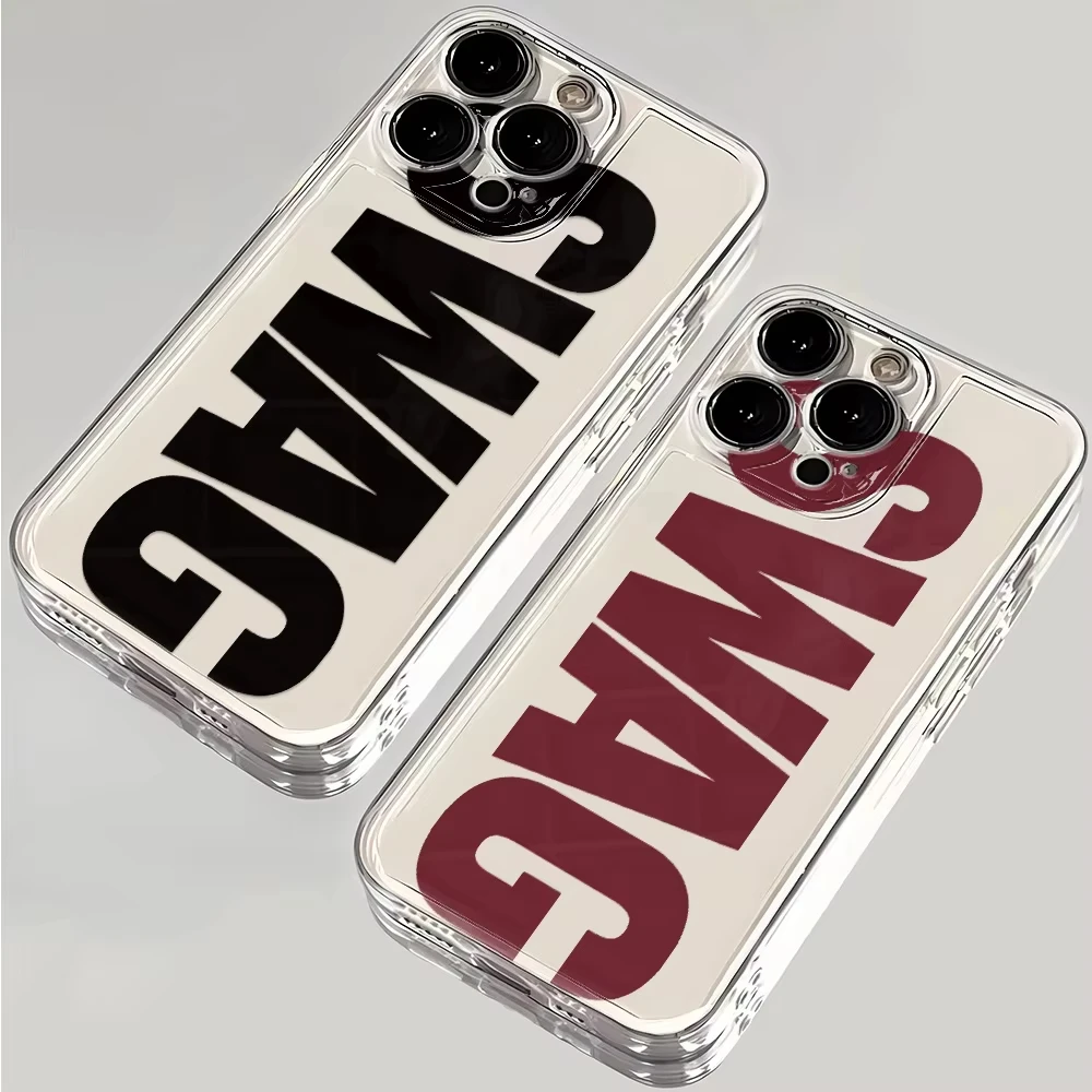 Black and Red Swag Pattern Phone Case with Clear Bumper Cover