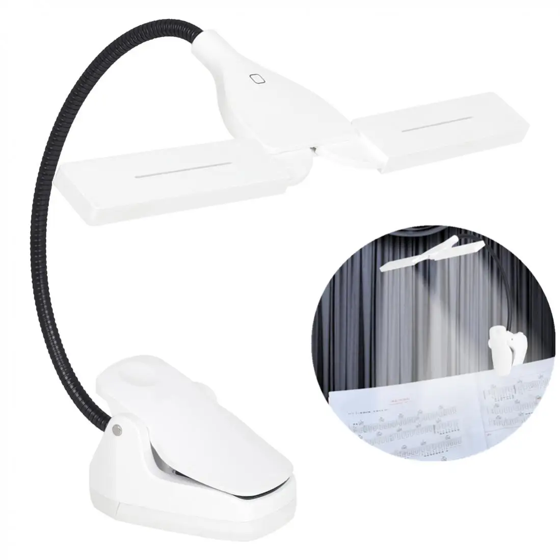 

28 LEDs 3 Brightness Levels Touch Switch Music Stand Light for Instruments Practise USB charging cable