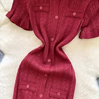 YuooMuoo Ins Hot Sexy Wrap Hips Split Knitted Dress Women Brand Fashion Wedding Guest Look Long Party Dress Lady Sweater Vestido - Image 5