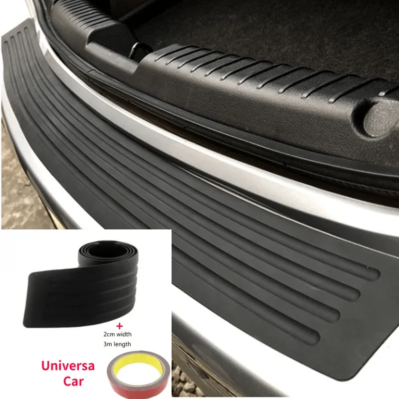 1pcs Universal Car Trunk Door Sill Plate Protector Rear Bumper Guard Rubber Mouldings Pad Trim Cover Strip Car Accessories