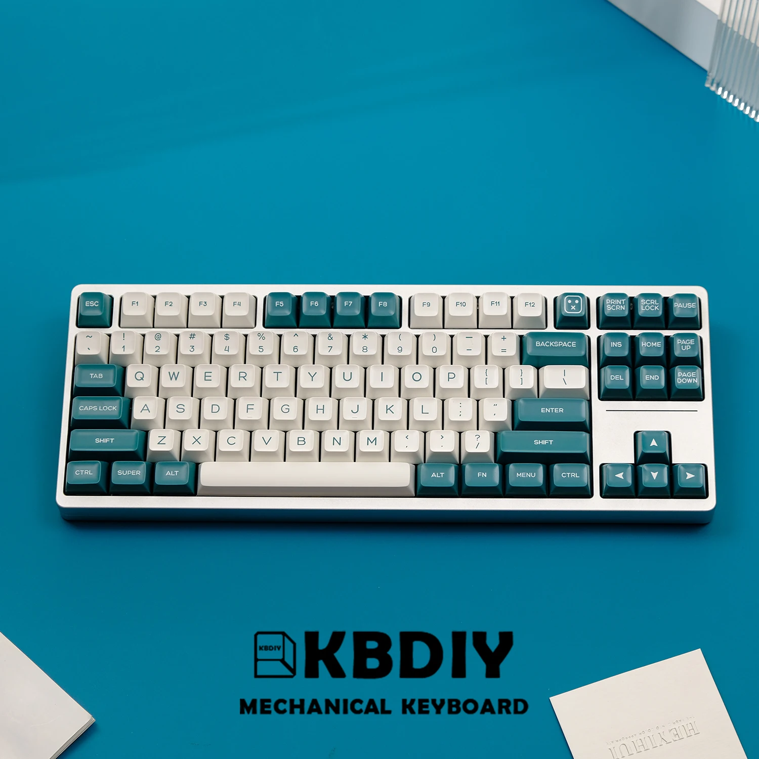 Kbdiy 142 tasten pbt keycap für mechanische tastatur sa profil grün und weiß keycaps benutzer definierte doppel schuss farbstoff-sub für gmk75 gmk67 – Detail 3