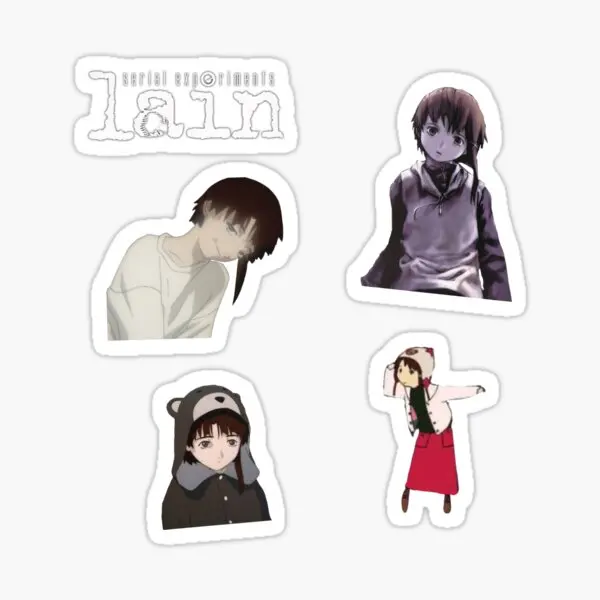 Serial Experiments Lain Sticker Pack 5 5PCS Stickers for Art Cartoon Bumper Funny Stickers Laptop Living Room Wall Car graffiti stickers fridge stickers