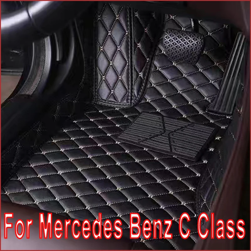 

Car Floor Mats For Mercedes Benz C Class W204 2008~2014 Anti-dirt Pad Accesorios Para Auto Leather Mat Car Accessories Interior