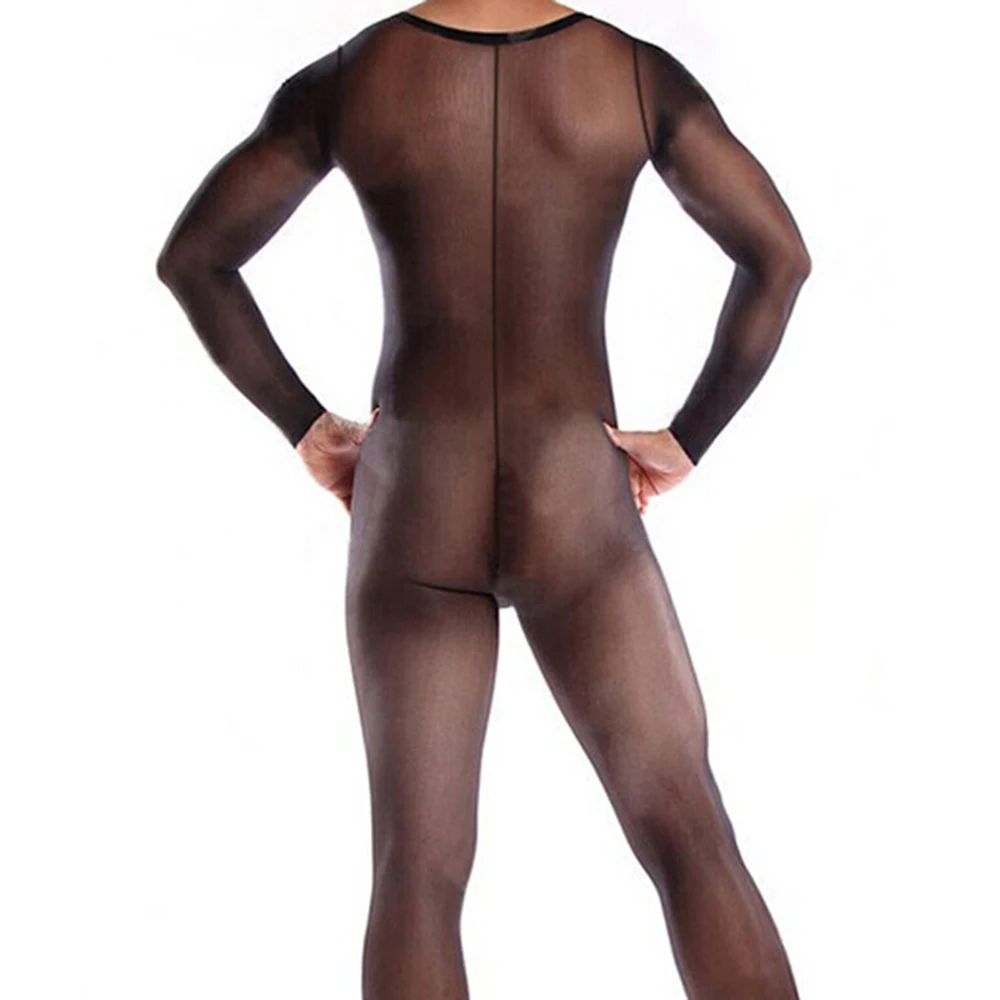 

Stockings Men's Polyamide Full Body See Through Stocking Bodysuit Pantyhose Hosiery Tights Underwear Black/Color