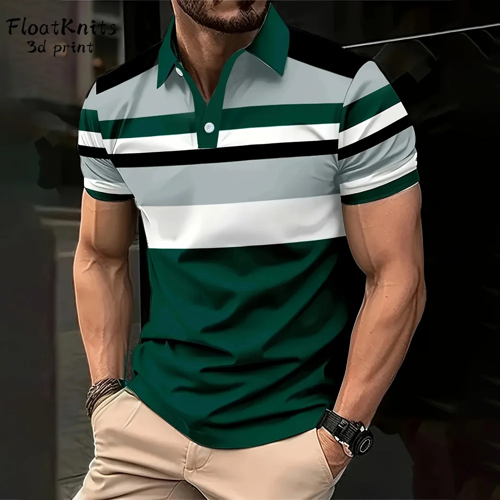 Minimalist Striped Men's Polo Shirt Fashion Top Lapel Short Sleeve Tee Business Men's Clothing Shirts for Man New in Tops & Tees 9 S191e6fef067e4187a80f1242564e210e3