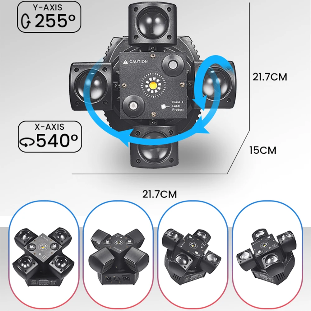 48W Mini Disco Lights 4 Arm Moving Head DJ Light DMX512 LED Beam Strobe Effect RGBW Party Nightclub Bar Stage Light led light disco light moving beam light led stage light mini led stage light