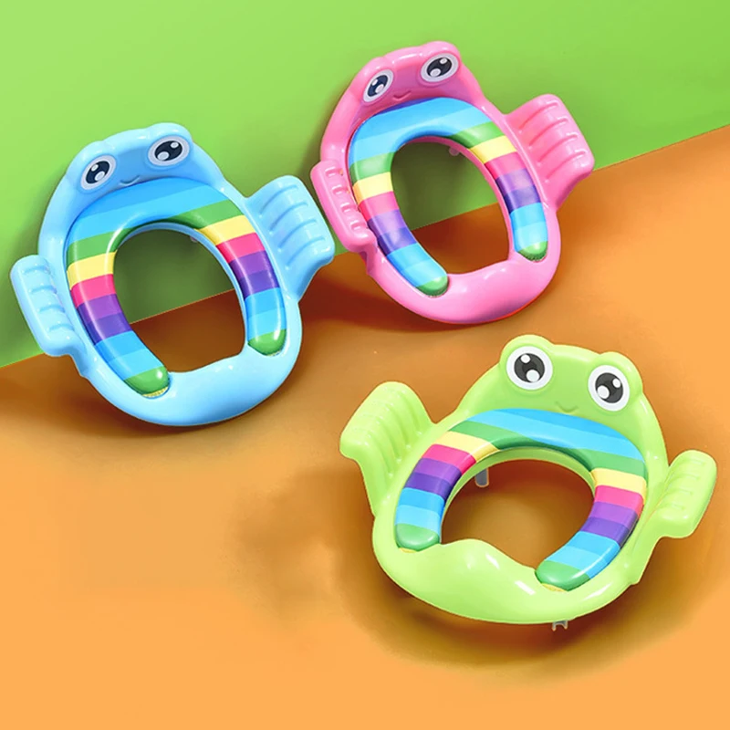 Children's Toilet Seat, Toddler Auxiliary Toilet Training, Cushioned Toilet, Hand-held Thickened And Comfortable Baby Toilet Sea 3