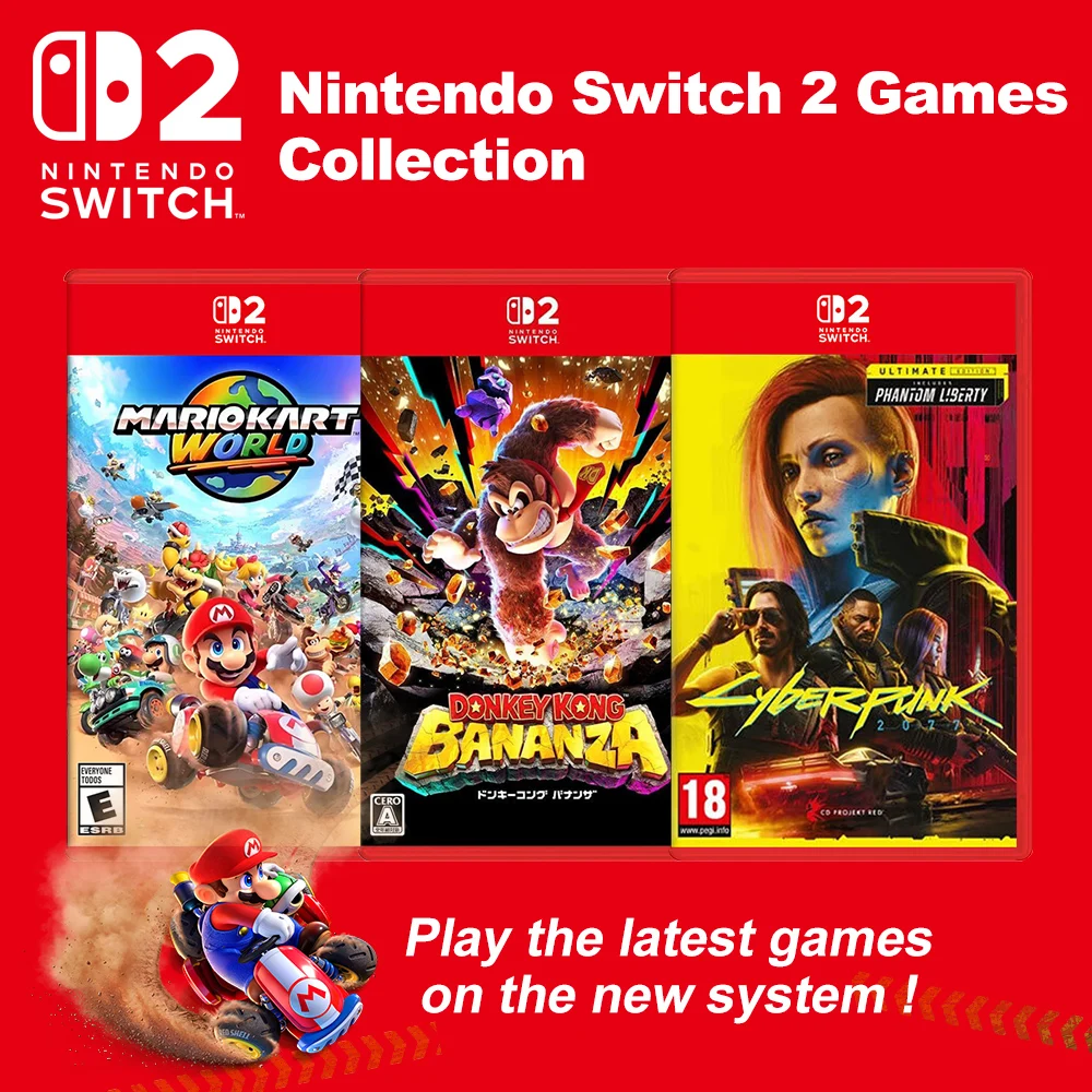 Nintendo Switch 2 Games Mario Kart World Donkey Kong Bananza Cyberpunk 2077 New Games Collection