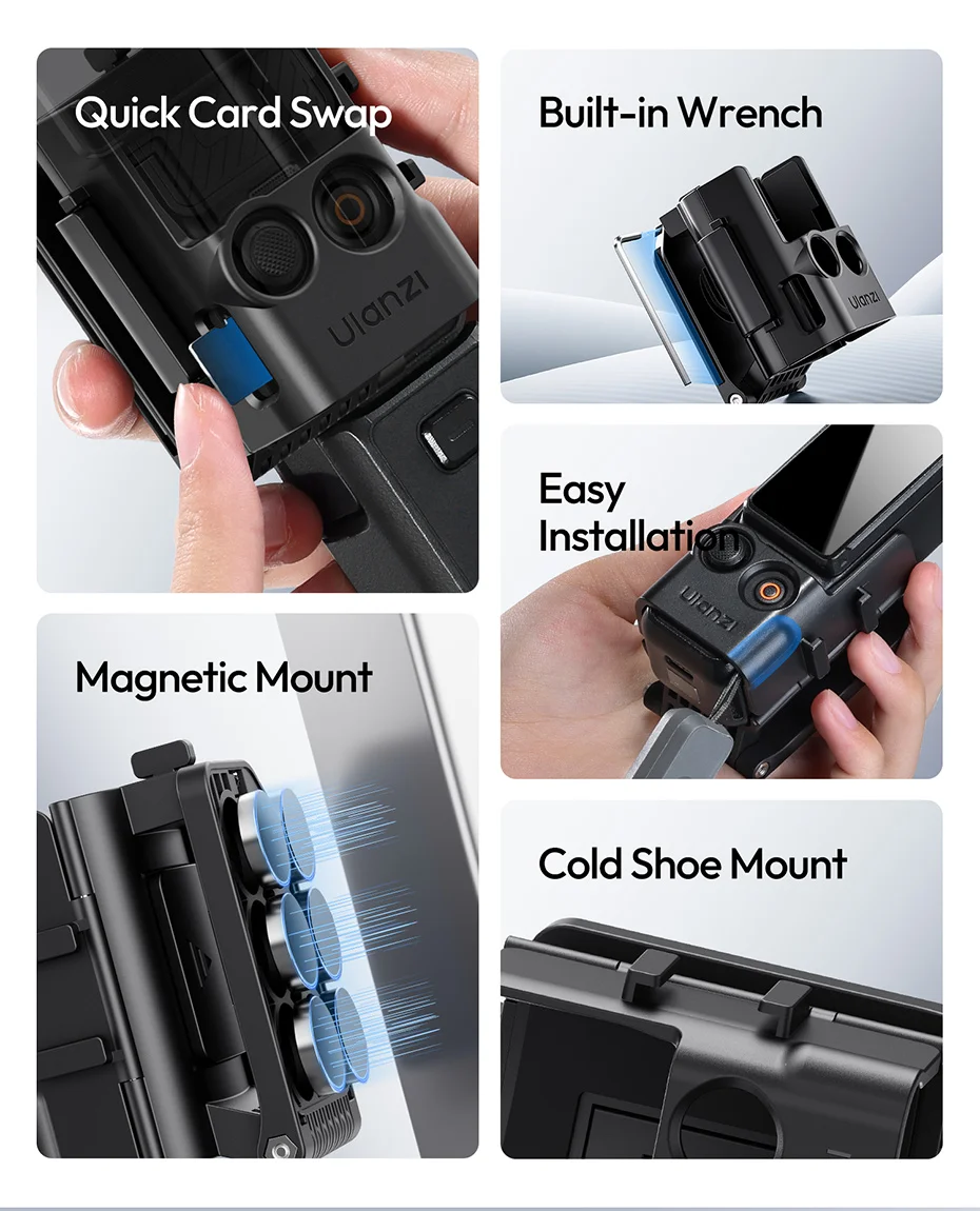 Ulanzi PK15 Pocket 3 Magnetic Mount Expansion Holder Mount for OSMO Pocket 3 Co