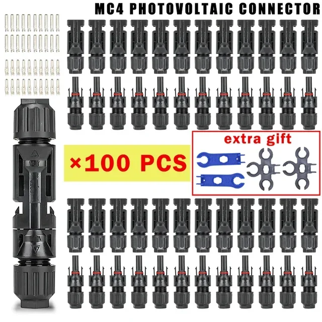 400 200 100 40 20 10 Pcs Photovoltaic Solar Connector Kit 1000V 30A Panel Solar