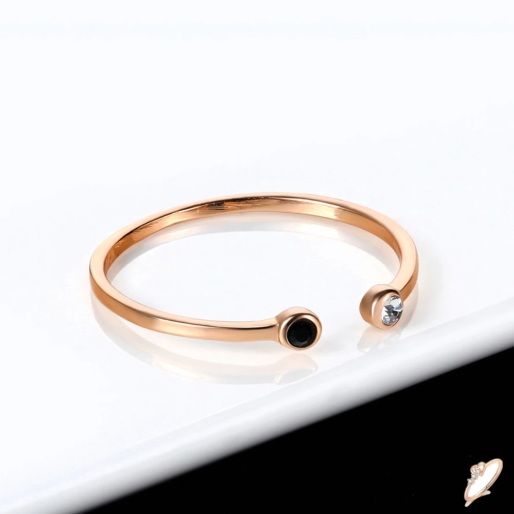 Einfacher, schöner Mini-Kristallring in Roségoldfarbe, Schmuck für Damen, Party, alle Größen, ZYR165