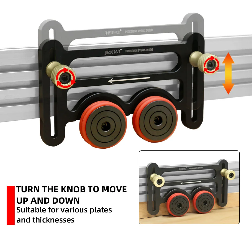 Woodworking Table Saw Pressing Feeder Guider Dual Bearing Roller Multi-Purpose Feather Loc Board Carpentry Propelling Auxiliary