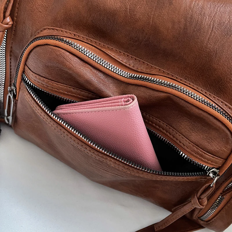 Weiche Umhängetasche mit Innenfach für Damen, 25, luxuriöse Designer-Handtaschen, Reisetasche, große Kapazität, PU-Leder, Umhängetasche – Detail 19