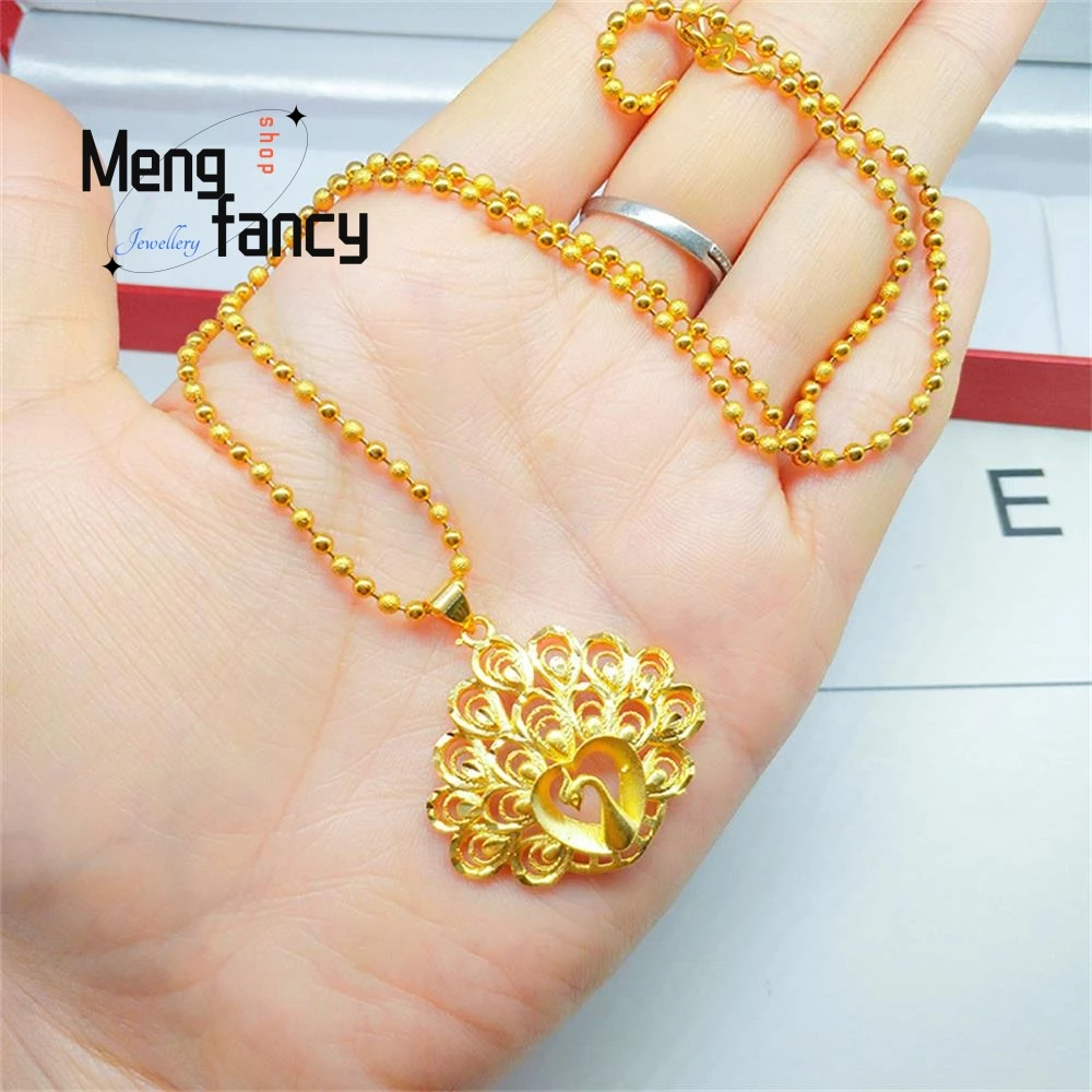 Vietnamese 18K Gold Vermeil Dragon/Phoenix, Jade Cord Necklace