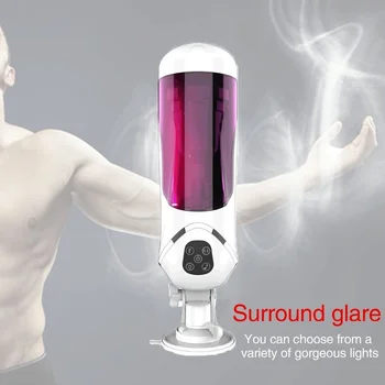 Full Automatic Piston Telescopic Rotation Male Masturbator Cup Adult Sex Toys Real Vagina Sucking Vibrator Hands Sex Machine 3