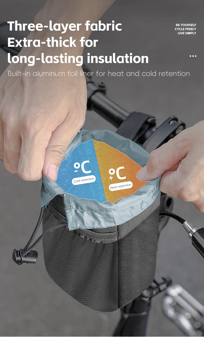 WEST BIKING Multifunktionale Fahrradtasche, Wasserflaschenaufbewahrungstasche, Fahrradsatteltasche, MTB-Fahrradlenkertasche, Fahrradrahmentasche – Detail 9