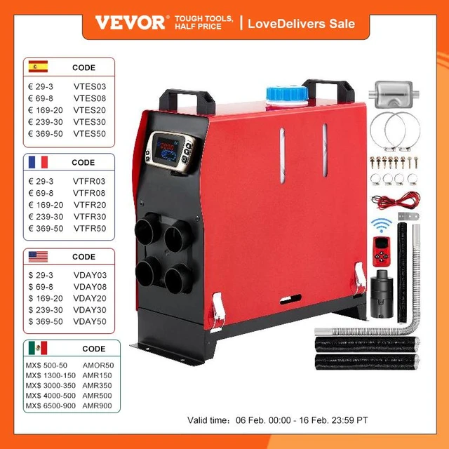 VEVOR Bluetooth App Control Diesel Air Heater, 12V 8KW Diesel Heater with  Automatic Altitude Adjustment, Remote Control and LCD, Diesel Parking  Heater