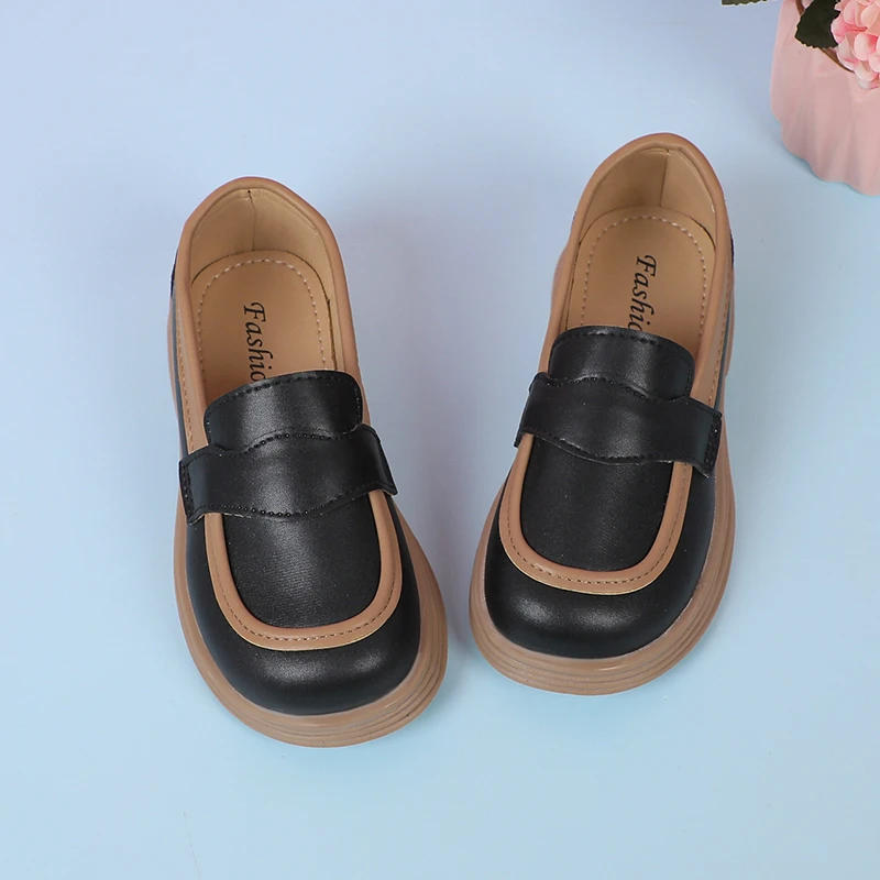 Leather Kids Loafers Slip On Shoes for Boys and Girls
