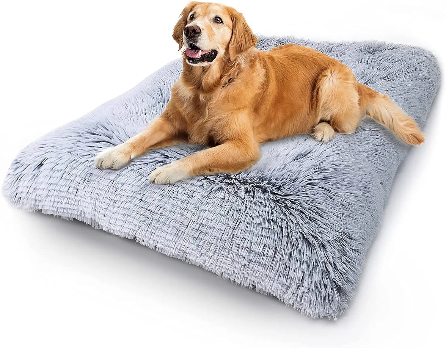 Magic Dog Large Dog Bed Soft Dog Crate Pad Dog Mat 42 Inches Machine  Washable Pet Bed Kennel Pad with Non-Slip Bottom, Dark Gray L