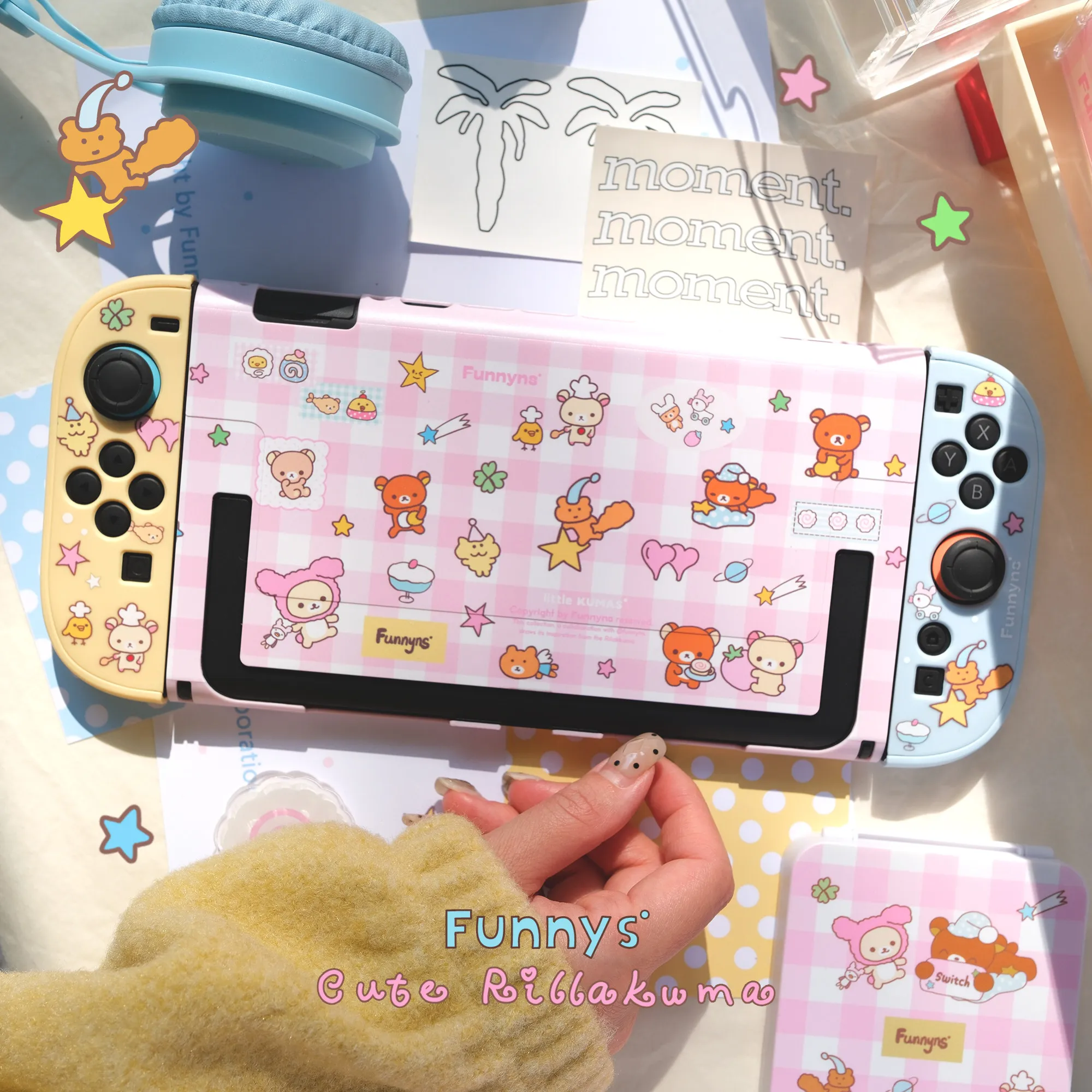 Kawaii Cute Bear Switch Protective Case Cartoon Gaming Console Case for ...