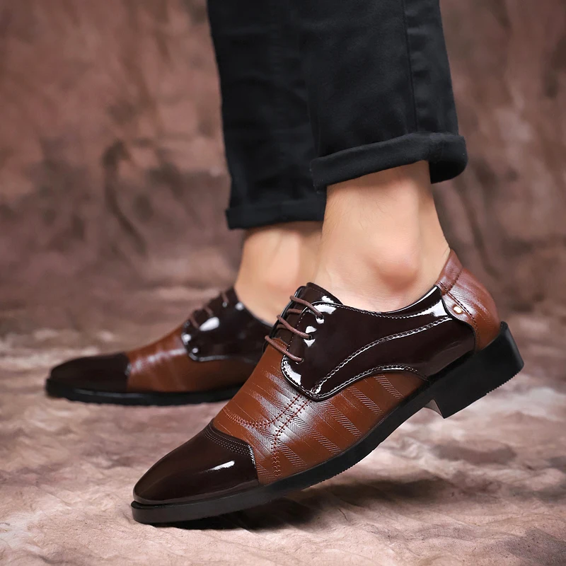 Herren Leder Bootsschuhe Für Freizeit Geschäft Und Bankett_voghion.com