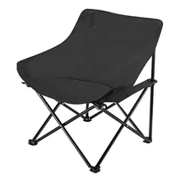 Solid Color Portable Camping Folding Chair Moon Leisure Chair 1