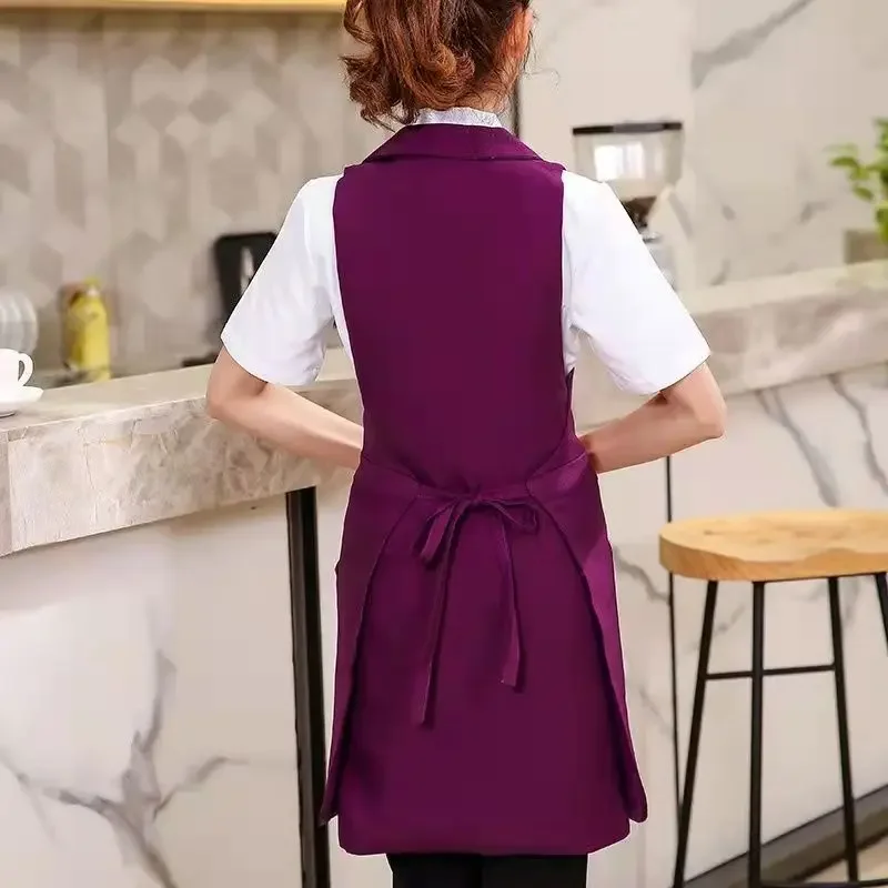 Kitchen Apron Cooking Apron Fashion Suit Collar Waiter Server Kitchen Apron Household Cleaning Women Men Overalls Pinafore Sleeveles Cooking Bib Accessories kitchen apron,cooking apron