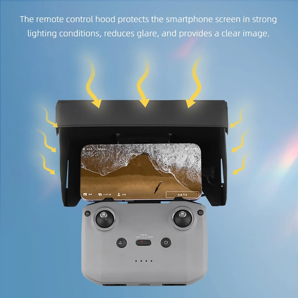 Drone Accessories Remote Control Sun Hood for DJI Mini 4K/4 Pro/MINI 3 Pro/Mini 2/AIR 3 Sun Shade Folding Sunshade Phone Holder Cover