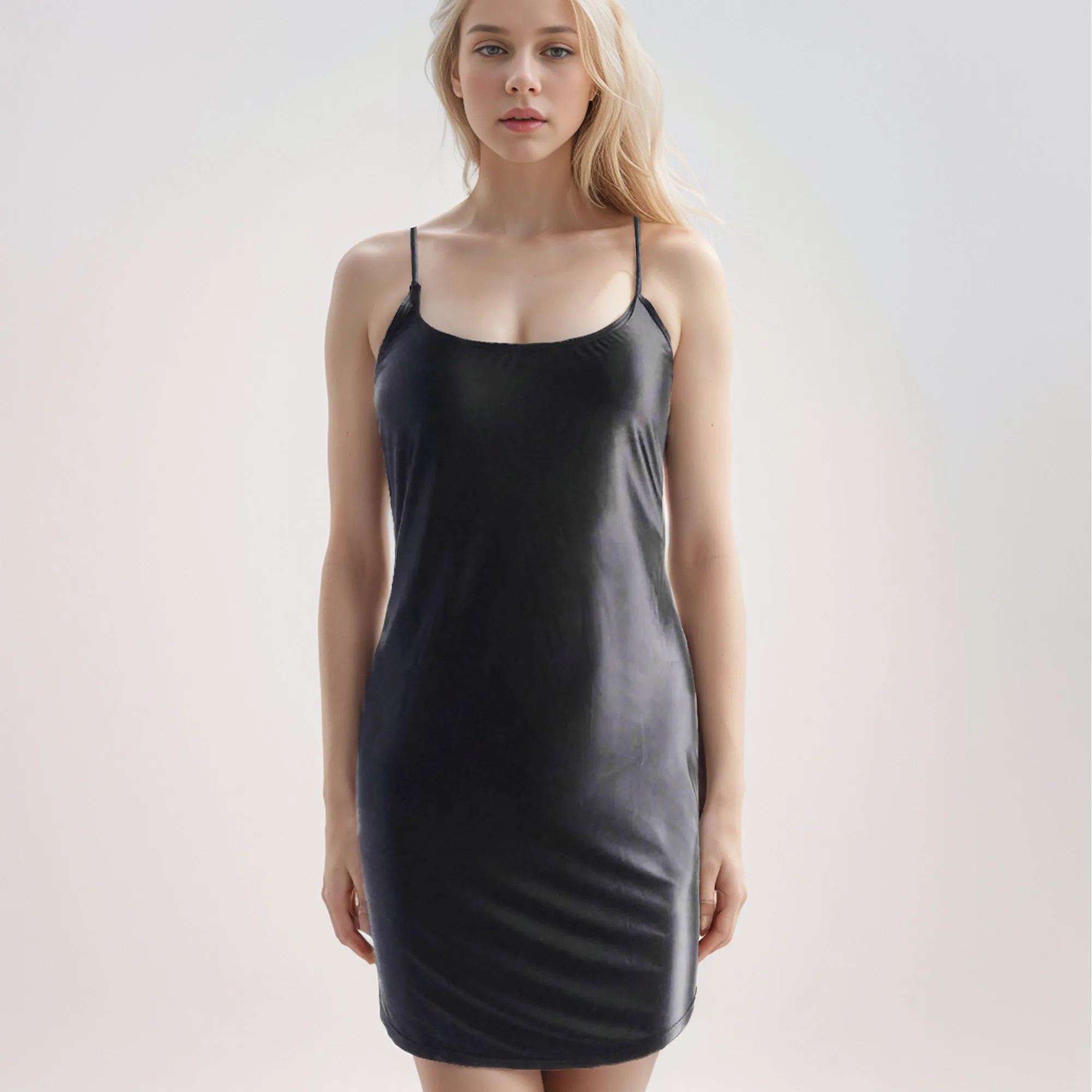 MASKED STAFFS oil glossy dress elastic silk smooth tight skirt tank top skirt slim sexy tight pear oversized skirt