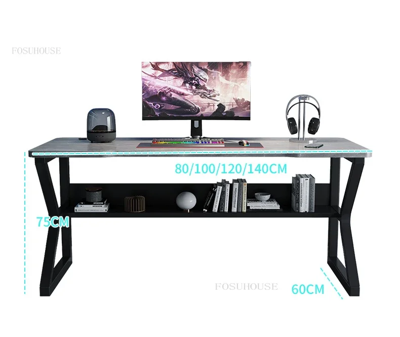 Description Picture 2 of itemModern Gaming Tables for Living Room Fiberboard Desktop Study Reading Desk Light Luxury Simple Design Computer Desks for Office