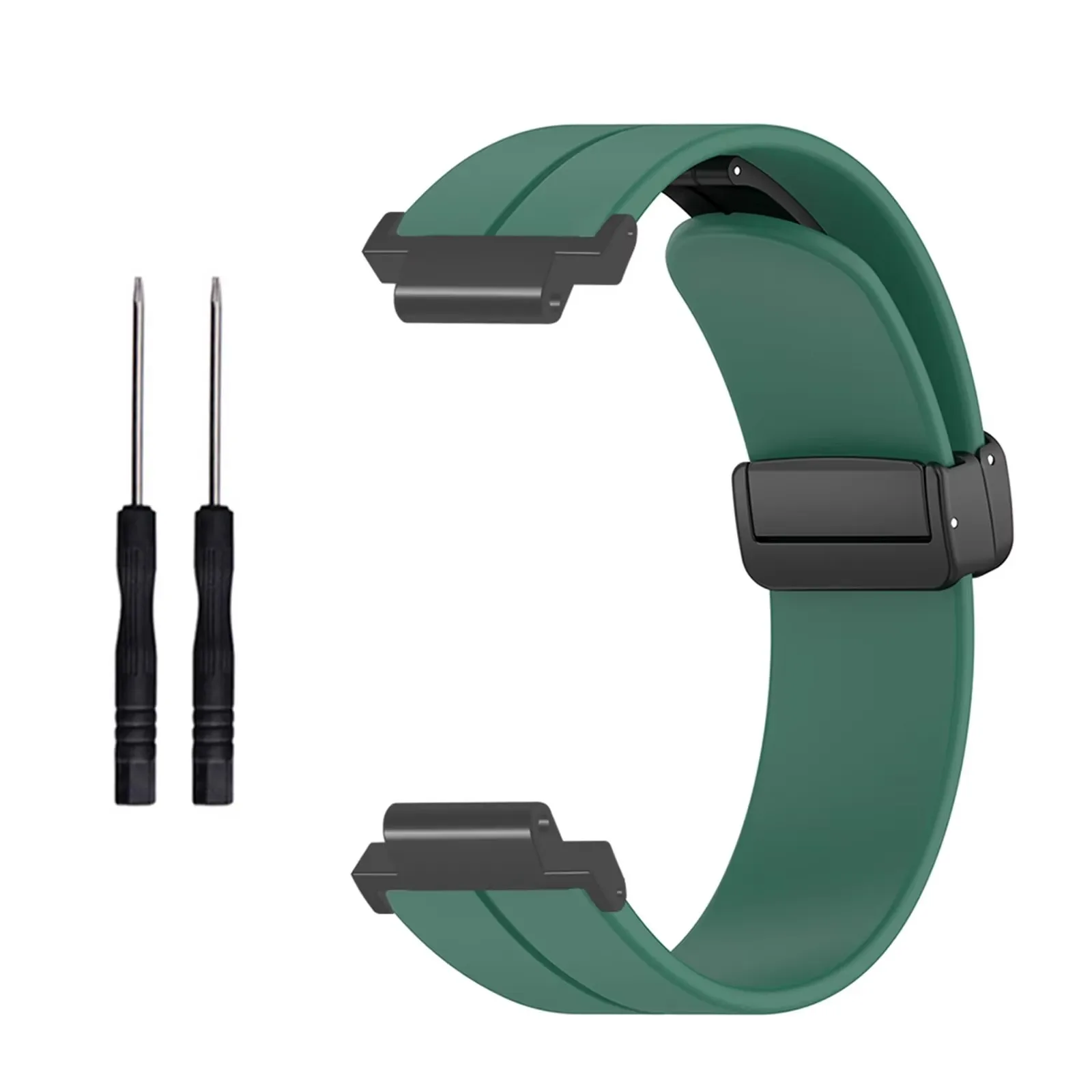 Stylish Magnetic Folding Buckle Silicone Watch Strap Replacement