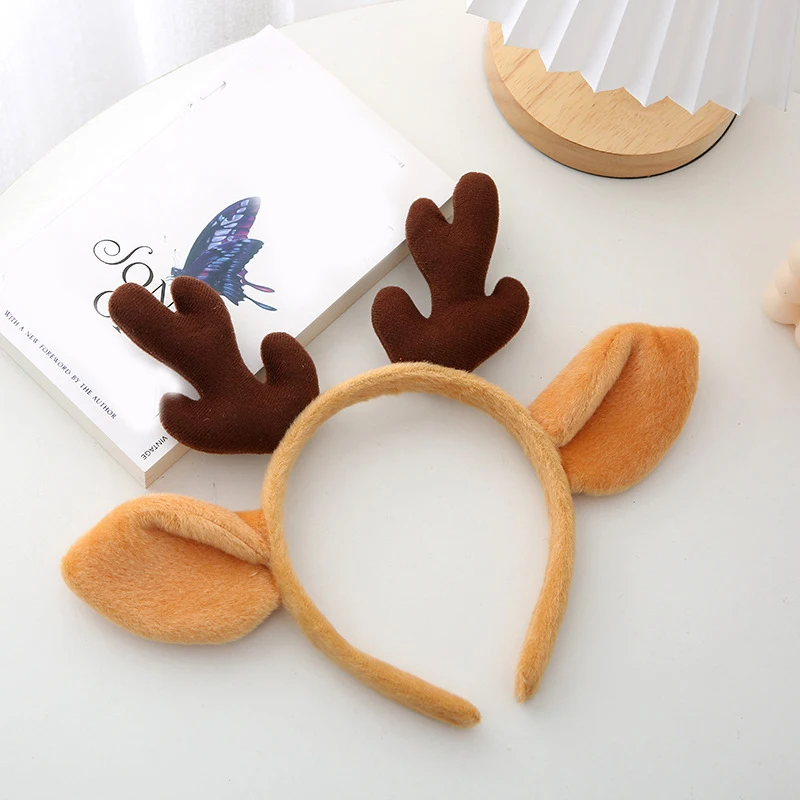 Serre-tête Renne Avec Oreilles + Autocollants Visage - Déguisement Noël Et Fête