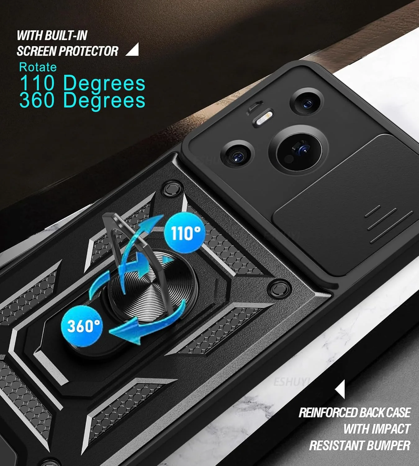 Rüstungshülle für Huawei Pura 70 Ultra P70 Pro Linsenschutz mit Ring Magnethalter Coque Fundas_voghion.com