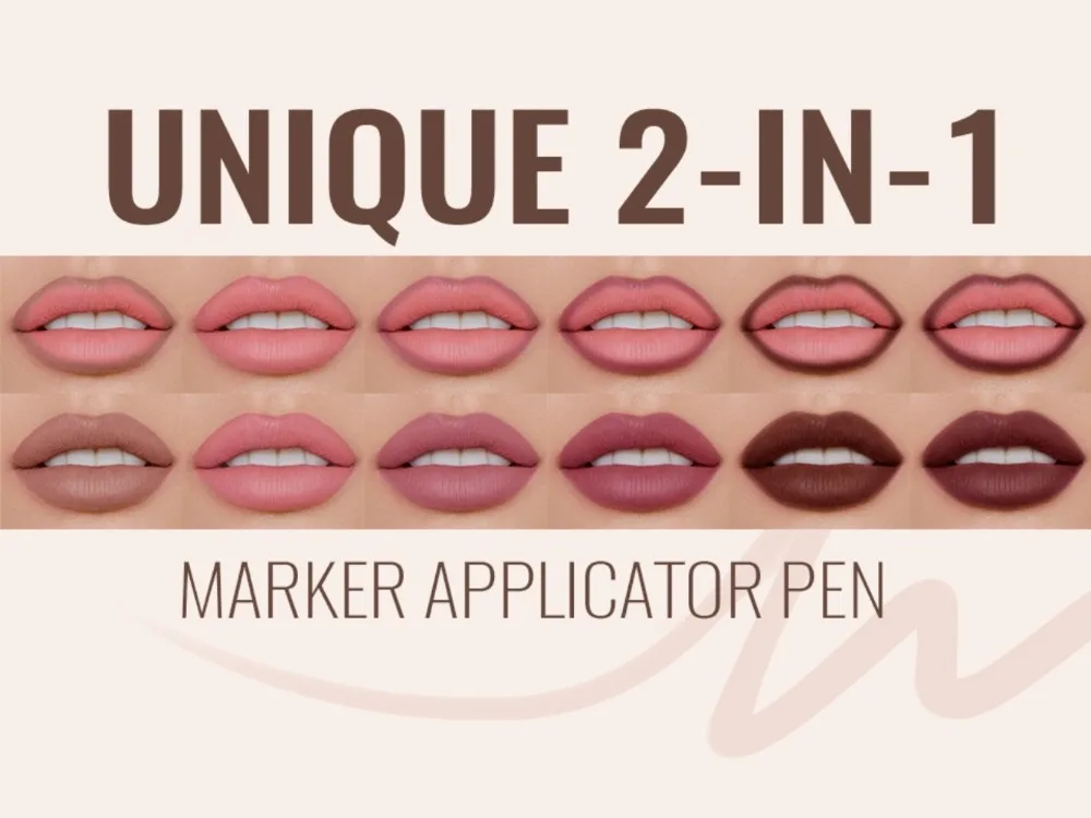 Matte Liquid Lip Liner Pencil Long Lasting Natural Lip Contour Pen_voghion.com
