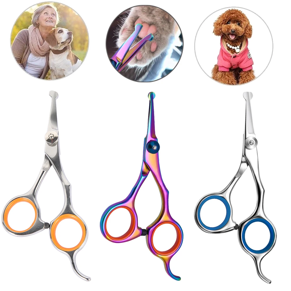 Dog grooming scissors Pet hair scissors animal cutting feet ear eye hair trimming grooming stainless steel dog scissors pets shears