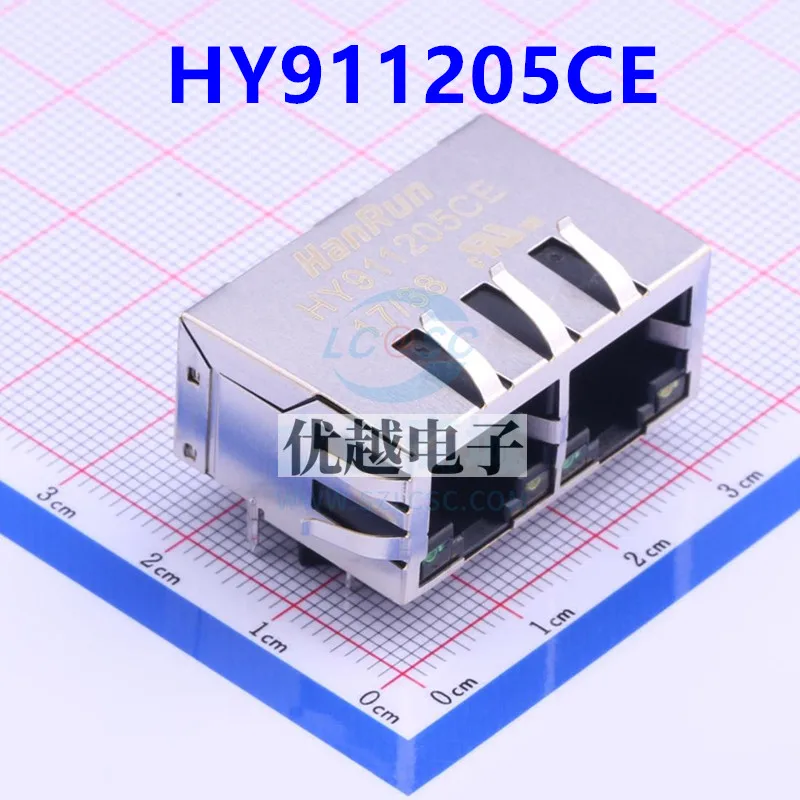 цена 5pcs New original HY911205CE/HR911205CE 1X2 dual port RJ45 connector network transformer plug-in