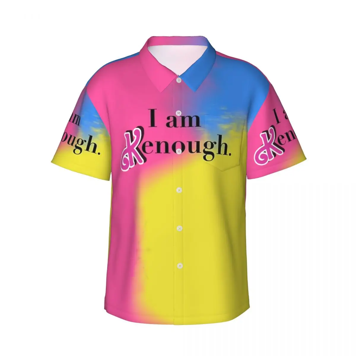 

I Am Kenough Tie Die Hawaiian Shirt Summer Beach Suit for Men New Film Ryan Gosling Kenergy Shirts