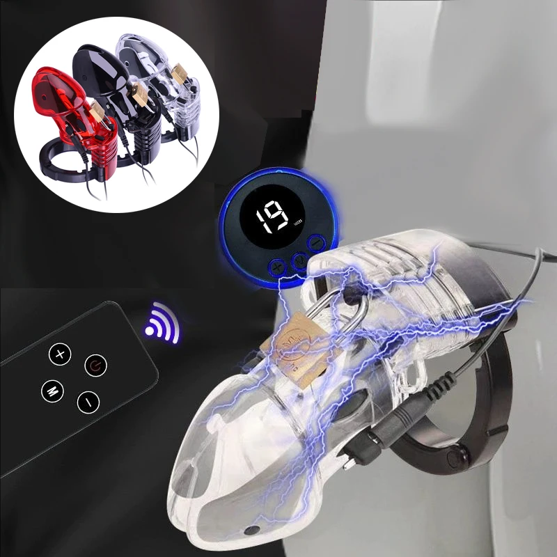 Electro CB6000 Chastity Cage Ball Stretcher Remote Control Electro Shock Cock Cage Chastity Belt Penis Ring BDSM Sex Toy For Men