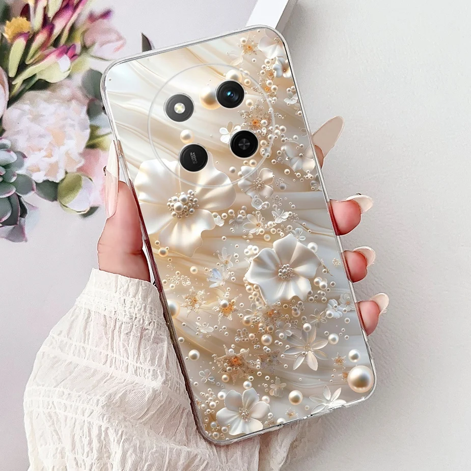 Colorful Painted Clear Silicone Case for Honor Smartphone - Soft Protective Cover