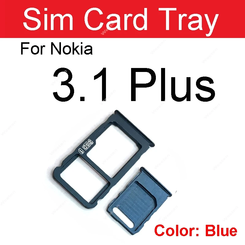 Black Sim Card Tray Holder with SD Slot for Nokia - Replacement Repair Parts