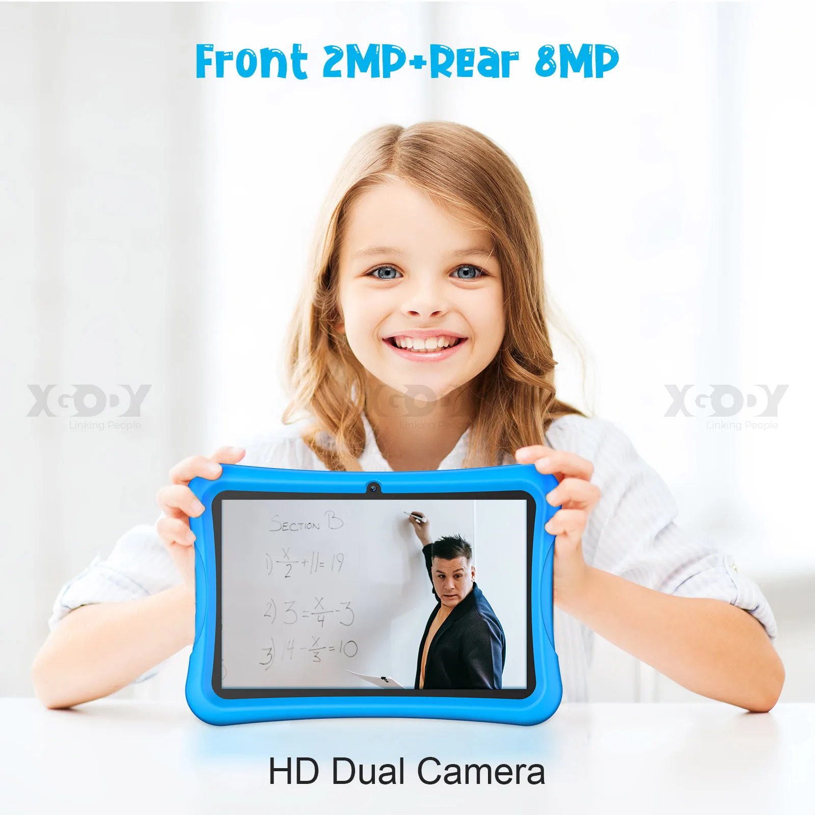 XGODY Kids Tablet Children Study Tablets for Education 10 Inch 4GB 64GB Quad Core WiFi OTG 1028x800 Android 11 PC With Cute Case